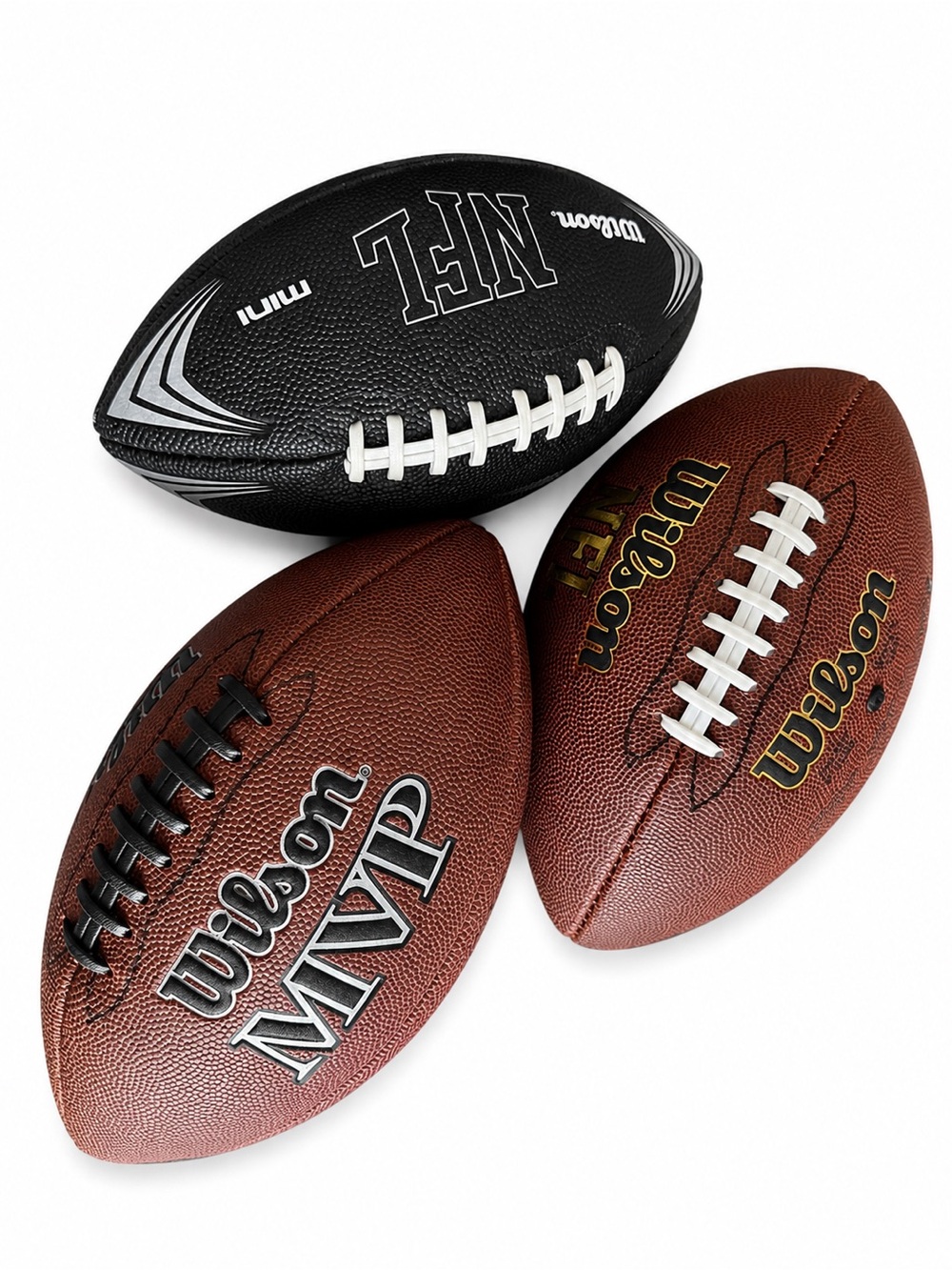 Wilson MVP & NFL Mini Footballs - Brown and Black